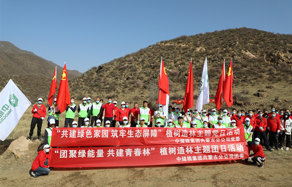 共建绿色家园，筑牢生态屏障 中储粮集团内蒙古分公司开展植树造林主题党团日活动